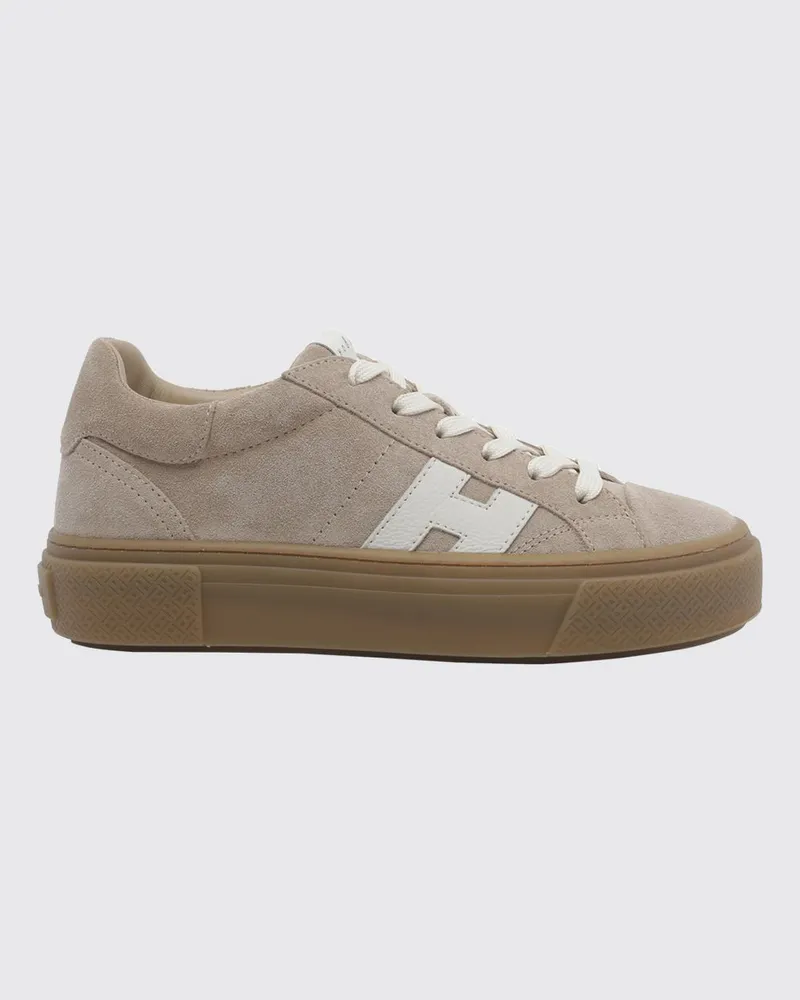 Hogan Crosswind Plateau-Sneakers aus Veloursleder Beige