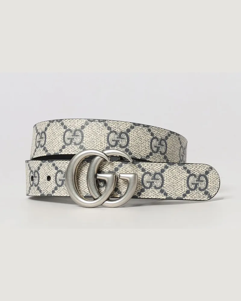 Gucci Gürtel für Jungen aus Kunstleder mit GG-Monogramm und Schnalle Kakao