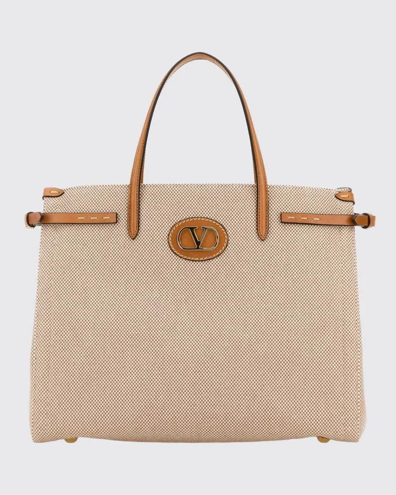 Valentino Garavani Antibes Canvas-Tragetasche mit VLogo Signature Monogramm Natural