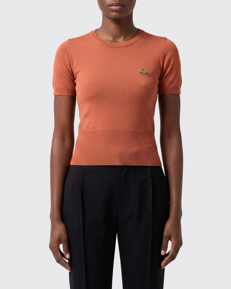 Vivienne Westwood Basic T-Shirt mit Mini-Logo Orange