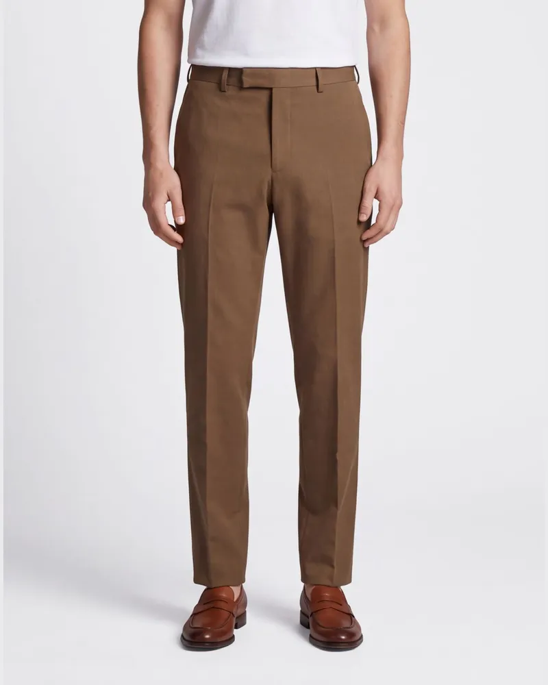 PT TORINO Slim-Fit-Chinohose aus Stretch-Baumwolle mit Paspeltaschen Braun