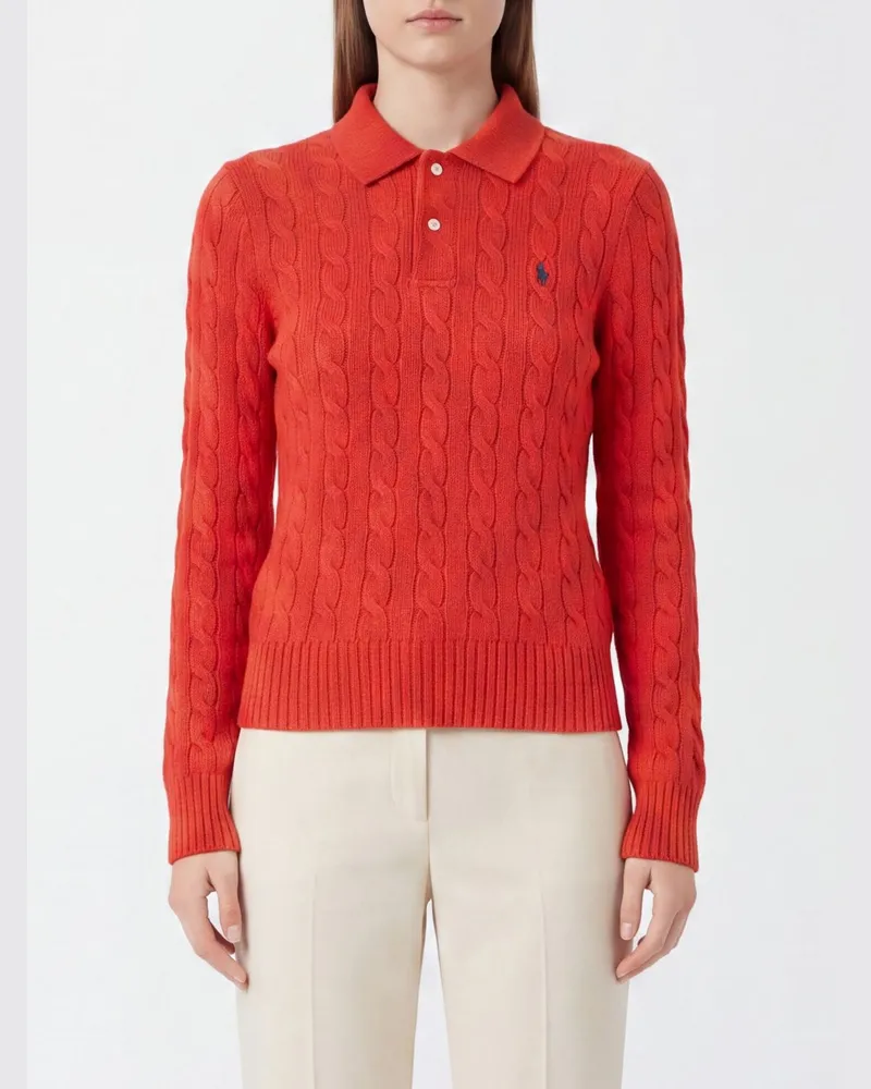 Ralph Lauren Slim-Fit Strickpolo aus einer Woll-Kaschmir-Mischung Rot