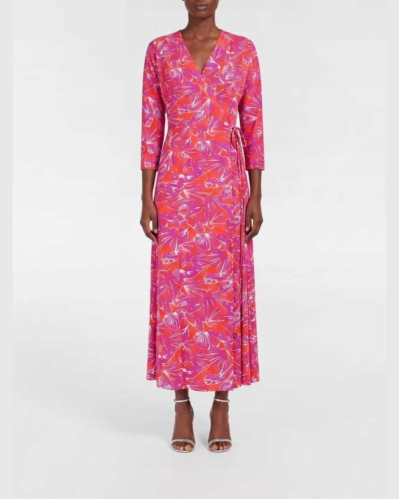 Max Mara Bedrucktes Baumwollpopeline-Hemdblusenkleid Korall