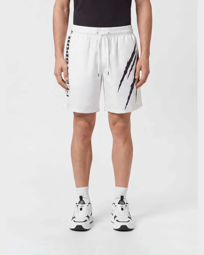 Philipp Plein Jogging-Shorts aus Stretch-Funktionsgewebe Weiß