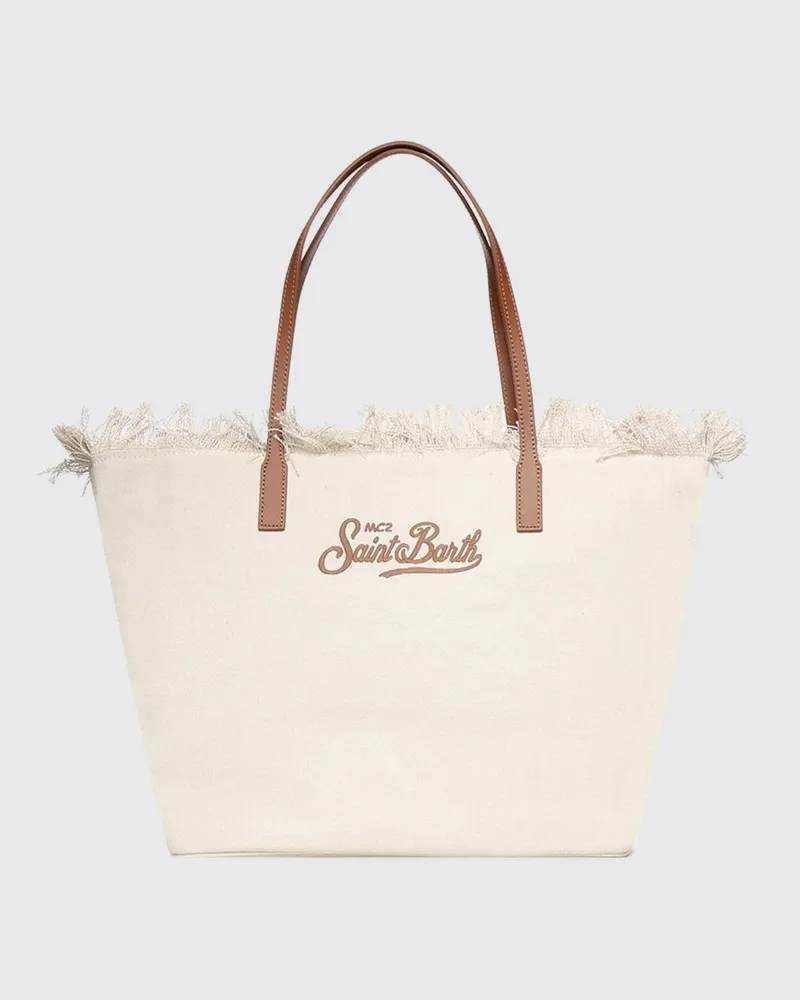 MC2 Saint Barth Schultertasche aus Baumwollmischung mit Logo Weiß