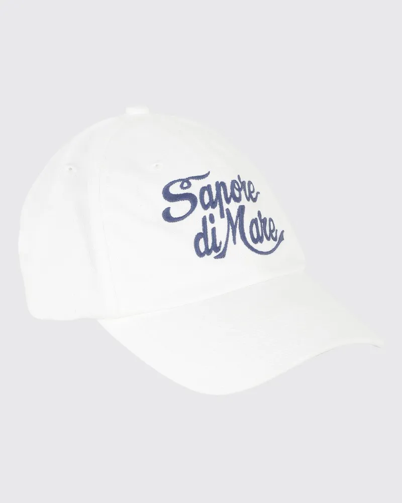 MC2 Saint Barth Baumwoll-Baseballkappe mit gesticktem Logo und Slogan Weiß
