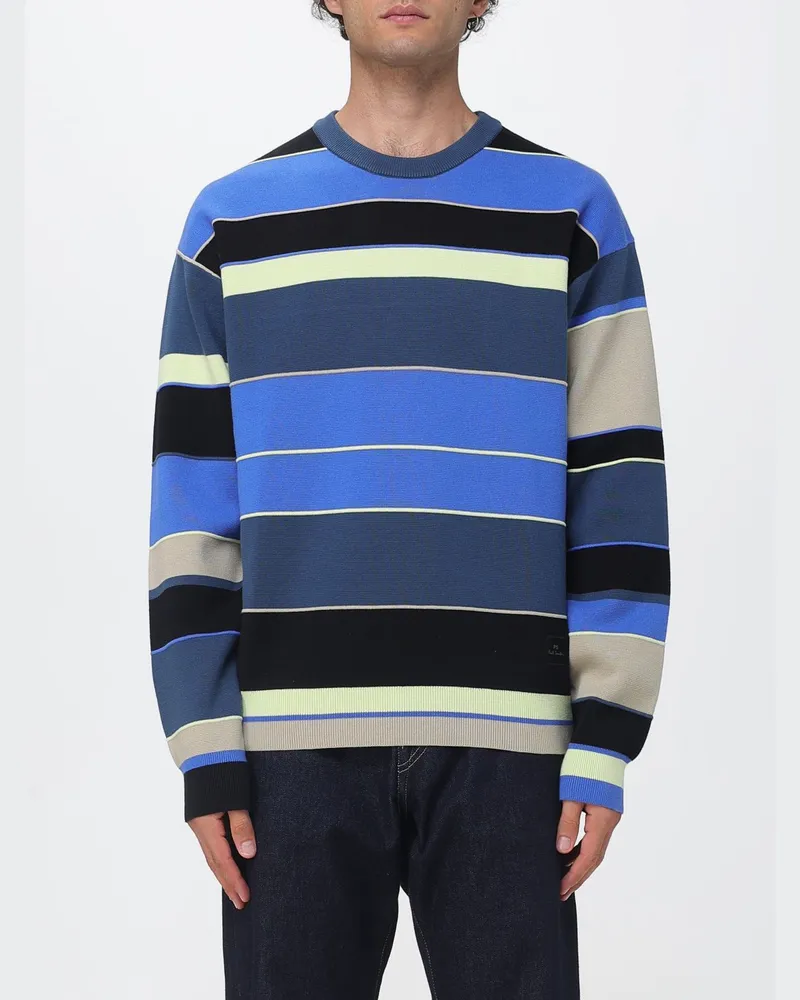 Paul Smith Gestreifter Pullover aus Bio-Baumwolle in Relaxed Fit mit Rippbündchen Tinte