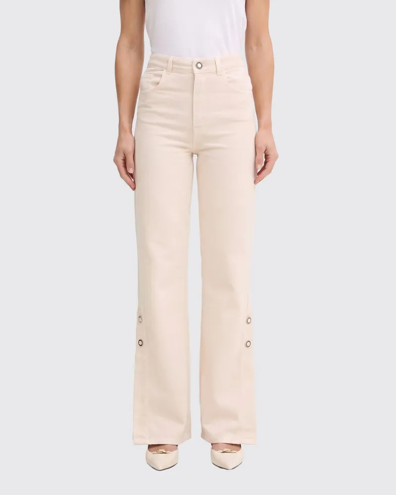 Twin-Set Flared Jeans aus Baumwolldenim Weiss