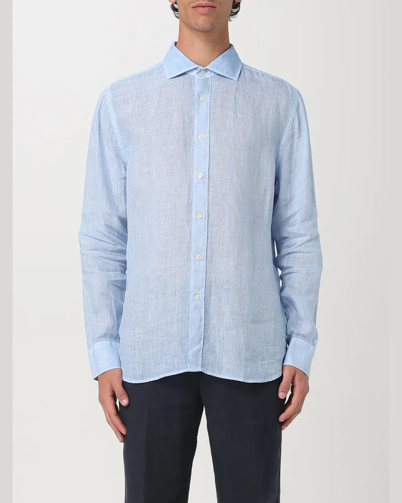 120% Lino Hemd herren Blau