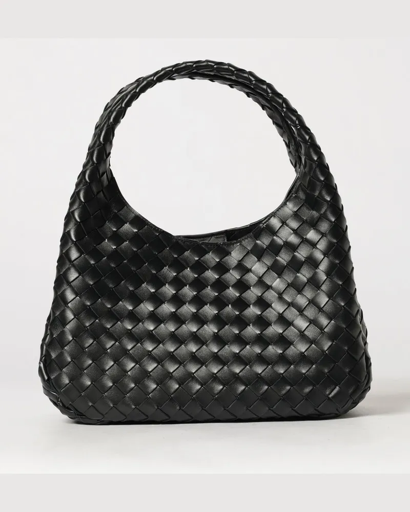 Bottega Veneta Campana Tasche aus geflochtenem Leder Schwarz
