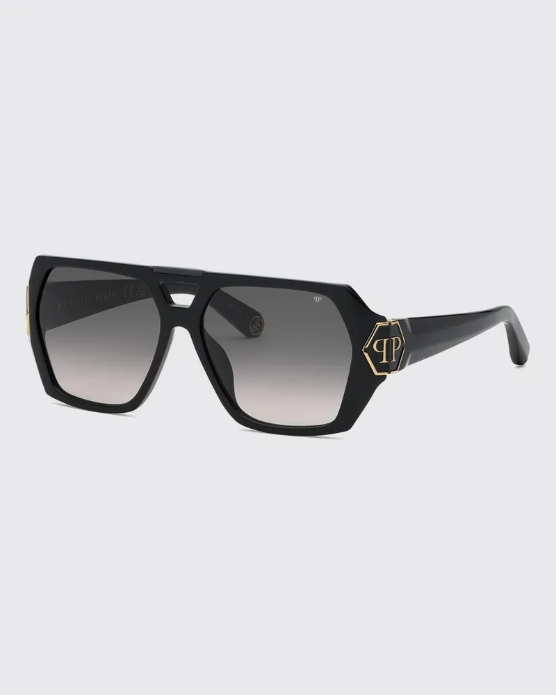 Philipp Plein Sonnenbrille Brave aus Acetat Schwarz