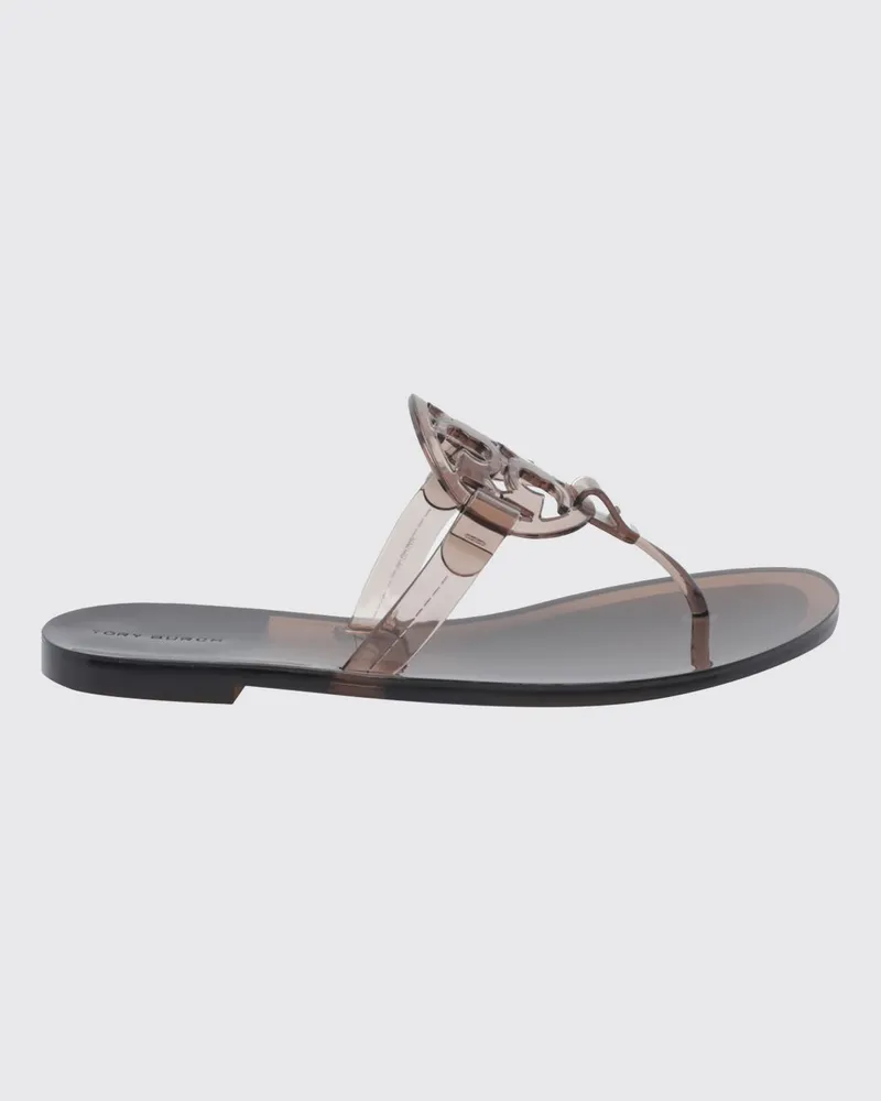Tory Burch Miller Jelly Zehentrenner-Sandalen von aus TPU mit geschnitztem Double T-Logo Braun