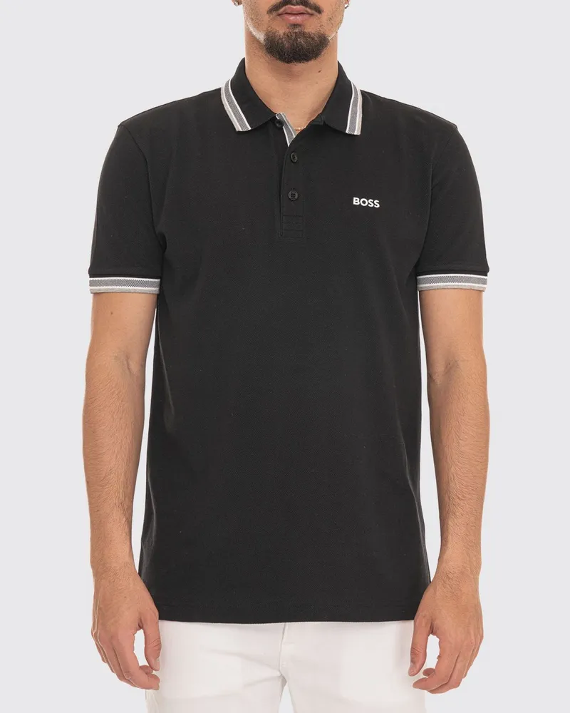 HUGO BOSS Basic Baumwoll-Polohemd Schwarz