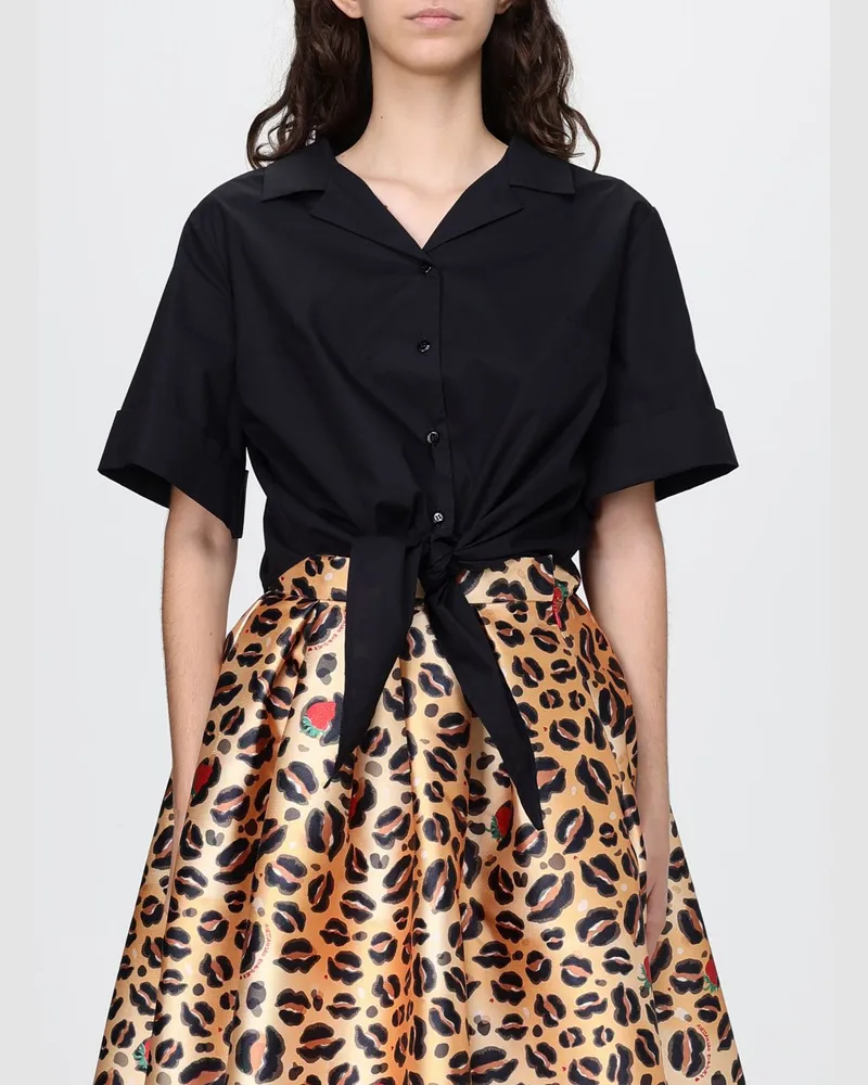 Alessandro Enriquez Cropped-Baumwollhemd Schwarz