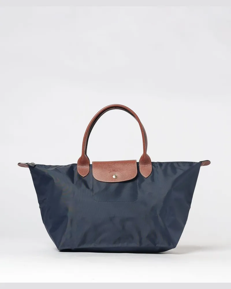 Longchamp Große faltbare Le Pliage Original Handtasche aus Polyamid Blau