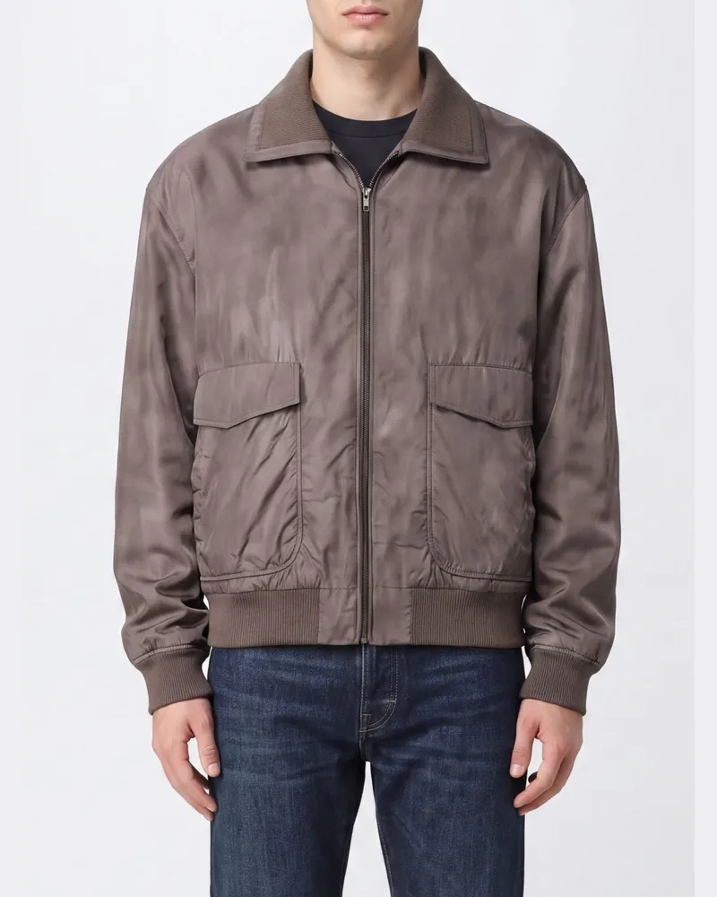 Maison Margiela Bomberjacke aus Nylon mit klassischem Kragen und überschnittenen Schultern Braun