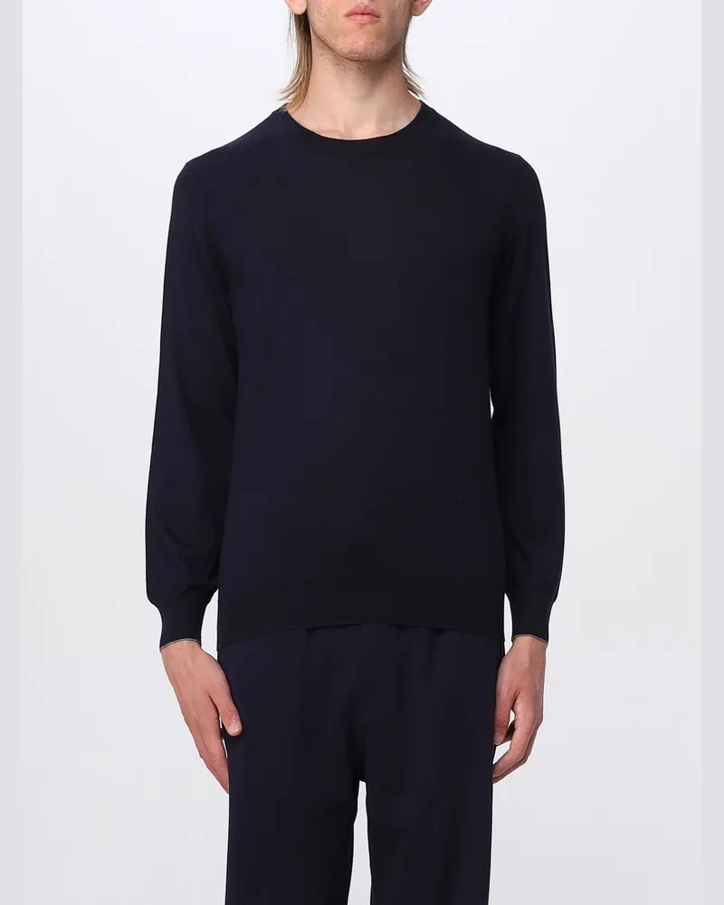 Brunello Cucinelli Pullover aus Schurwolle und Kaschmir Navy