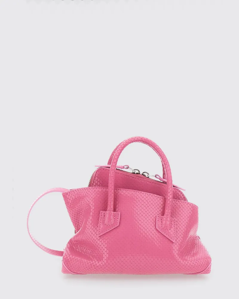ATTICO La Passeggiata Mini-Handtasche aus Kalbsleder mit Pythondruck Pink