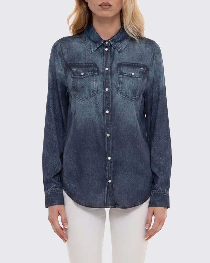 Liu Jo Satinhemd mit Denim-Print Denim