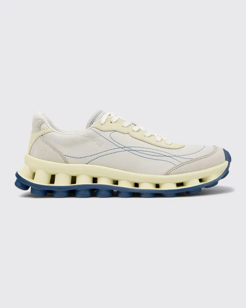 Camper Pelotissima-Sneakers aus Leder und Nubuk mit XL-Extralight-Sohle Weiß