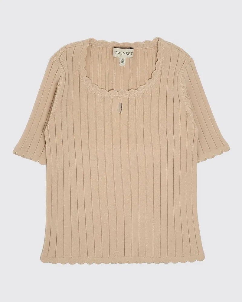 Twin-Set Viskose-Strickoberteil Beige