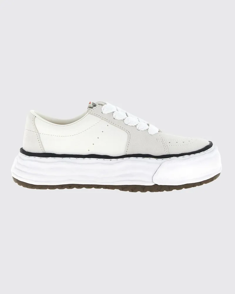 MIHARAYASUHIRO Eric Low Top Sneaker aus Leder und Baumwoll-Canvas Weiß