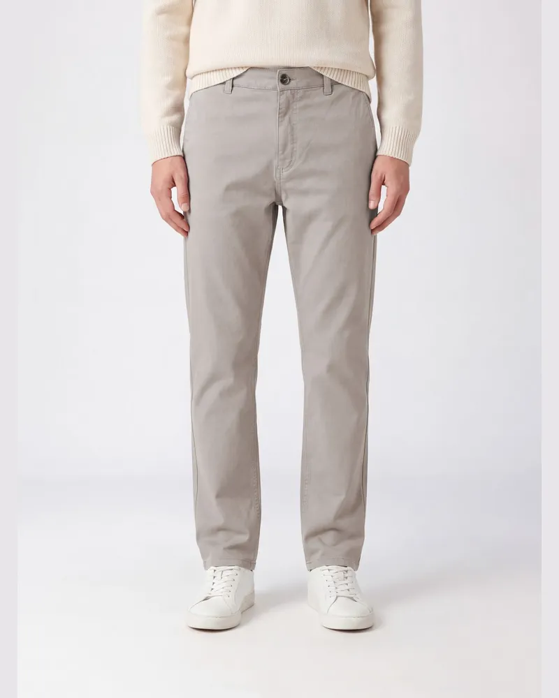 Brunello Cucinelli Slim-Fit-Chino-Hose von aus Stretch-Baumwolle mit amerikanischen Taschen Weiß