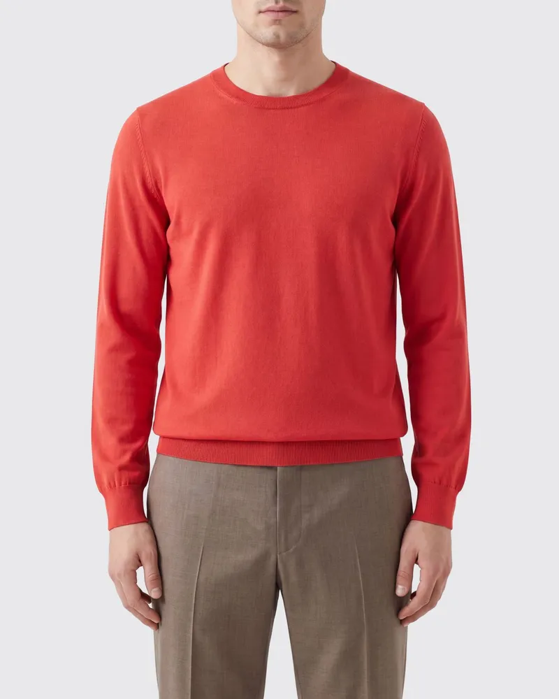 Brunello Cucinelli Rundhalspullover aus Baumwolle Strawberry