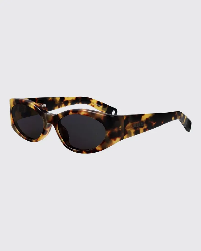 Jacquemus Ovale Cat-Eye-Sonnenbrille aus Acetat in Schildpatt-Optik mit dunklen Gläsern Schwarz
