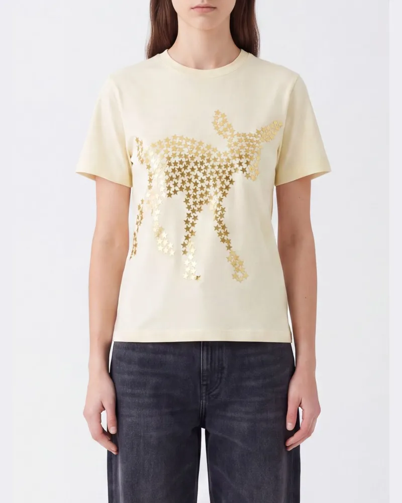 J.W.Anderson Baumwoll-T-Shirt mit durchgehendem Sternen-Grafikprint Ecru