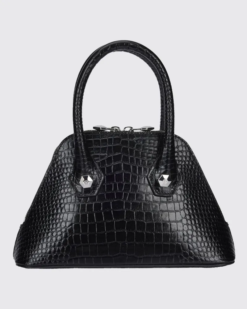 Philipp Plein Majestic Tasche aus Krokoprägung Leder Schwarz