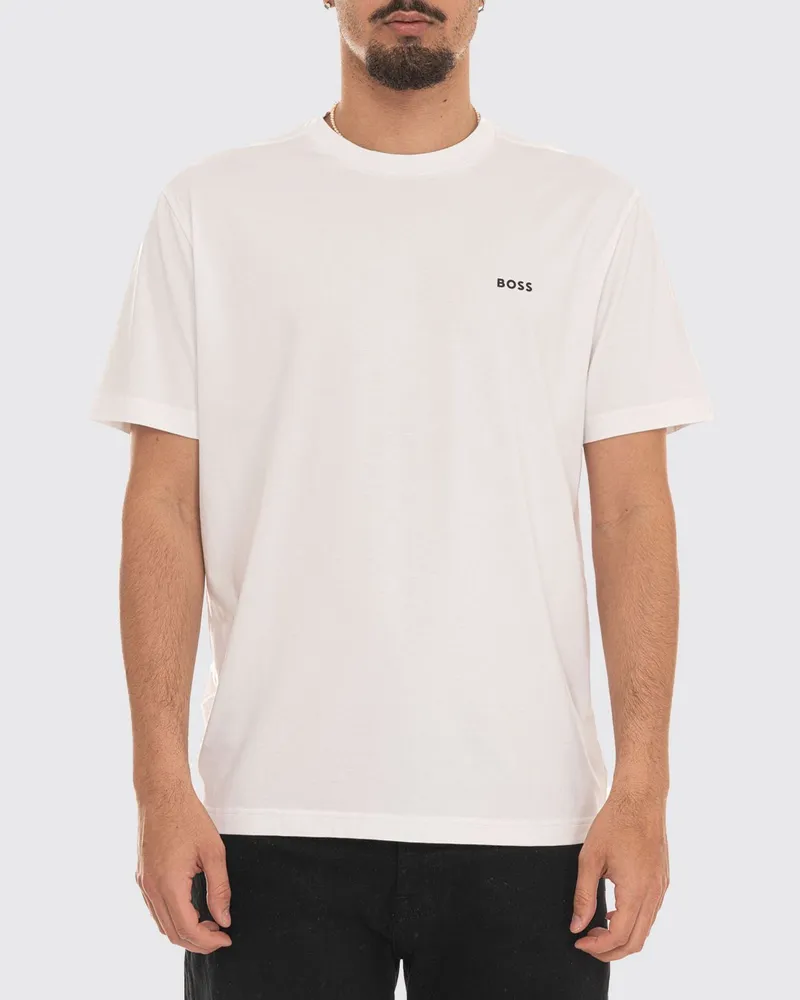 HUGO BOSS Baumwoll-T-Shirt mit Logo Weiß