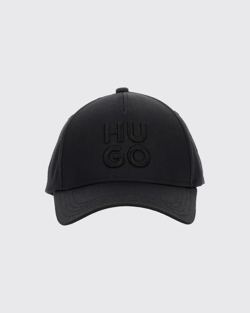 HUGO BOSS Baseballcap aus Baumwolle mit festem Schirm und Ton-in-Ton gesticktem Logo Schwarz