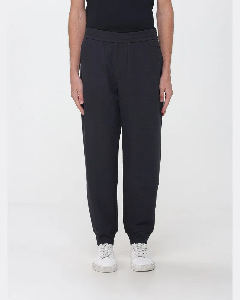 Emporio Armani Slim Fit Jogginghose aus Baumwollmischung mit elastischem Bund Navy
