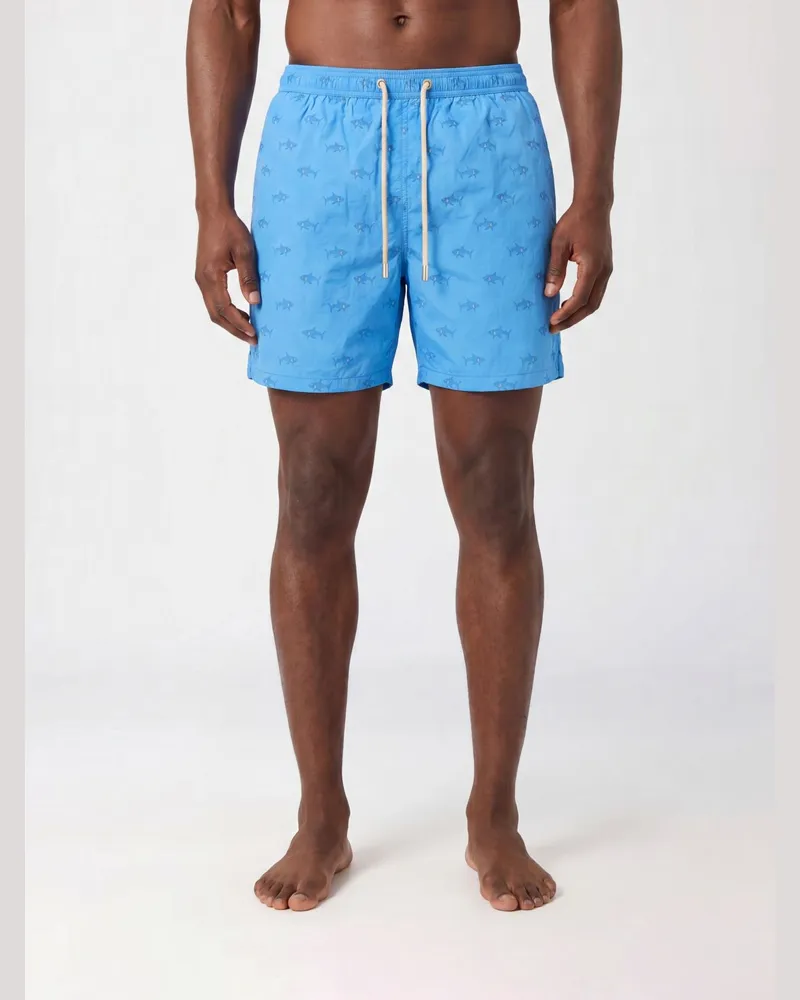 MC2 Saint Barth Badeshorts mit Grafikdruck und Kordelzug Blau