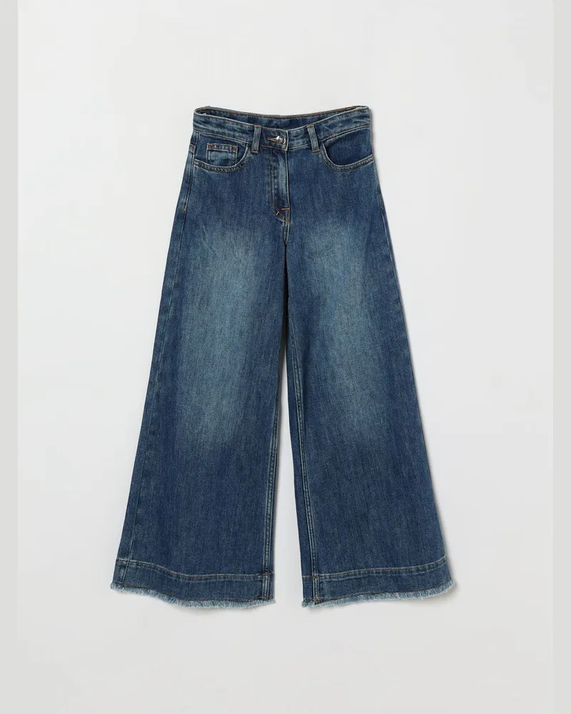 Alberta Ferretti Wide-Leg-Jeans für Mädchen aus Baumwolldenim mit hoher Taille Denim