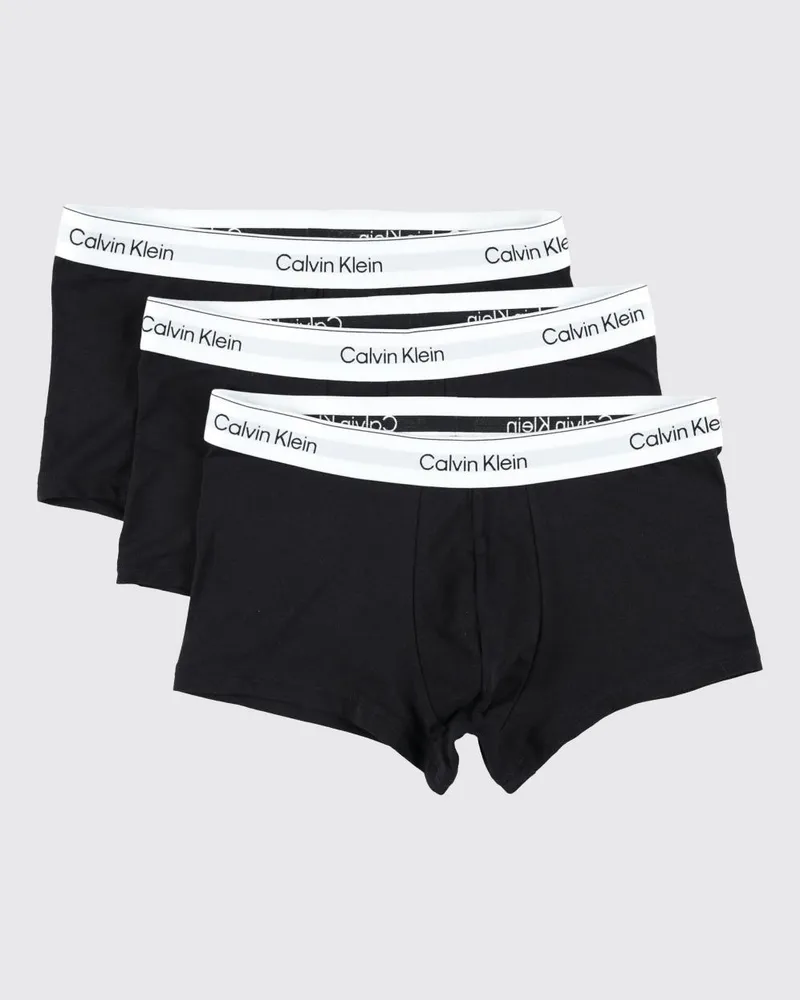 Calvin Klein Zweierpack Boxershorts aus Stretch-Baumwolle mit Logo-Bund Schwarz
