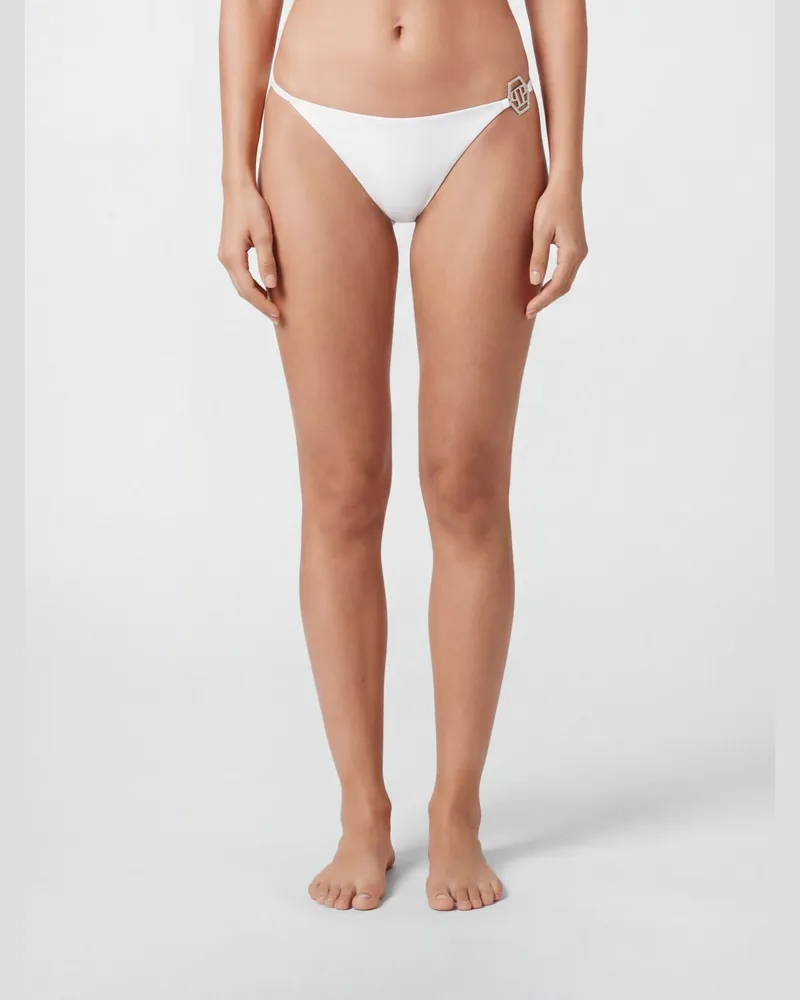 Philipp Plein PP Bikini-Slip mit Kristallen Weiß