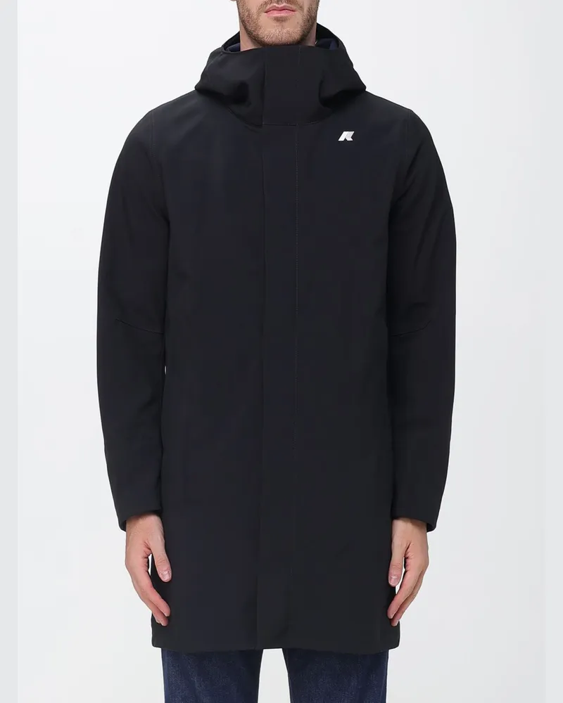 K-Way Wasserdichter, knielanger Nylon-Parka Thomas Bonded Schwarz