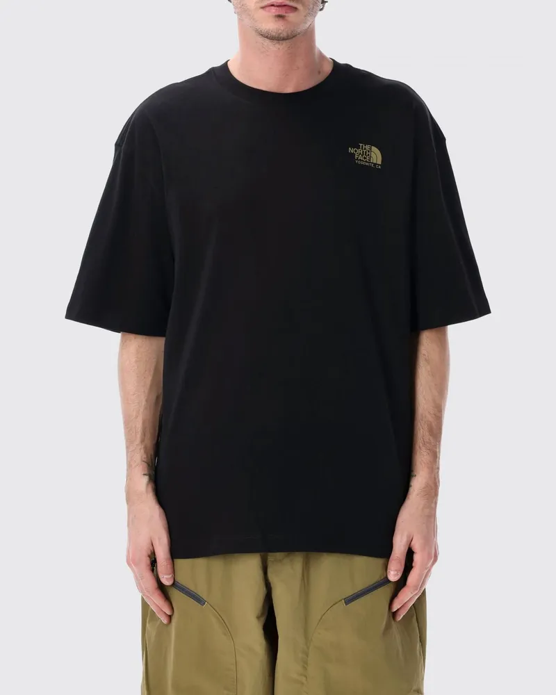 The North Face Bedrucktes Baumwoll-Rundhals-T-Shirt Schwarz