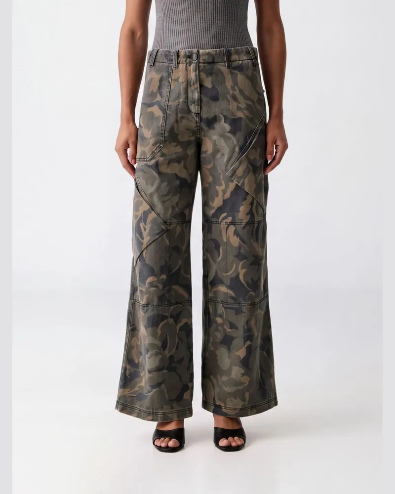Pinko Weit geschnittene Haiku Cargo-Hose aus Baumwolle mit Camouflage-Muster Grün