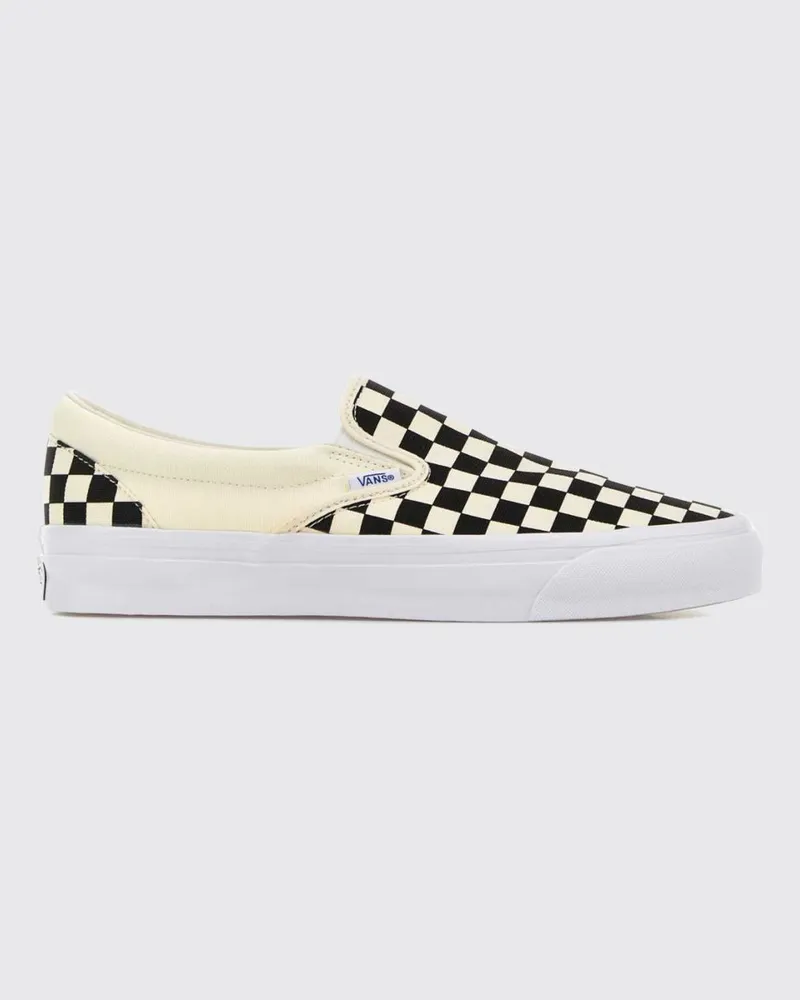 Vans LX Classic Slip-On 98 Karierte Baumwoll-Canvas-Sneakers Weiß