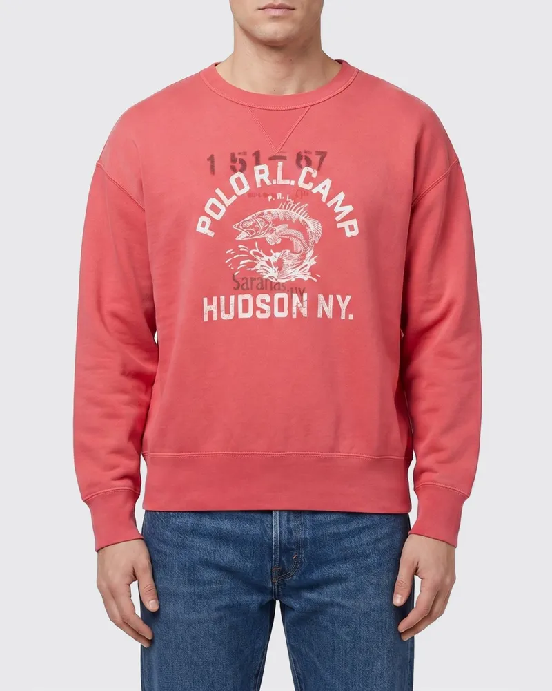 Ralph Lauren Rundhals-Sweatshirt aus Baumwollmischung mit Logo Rot