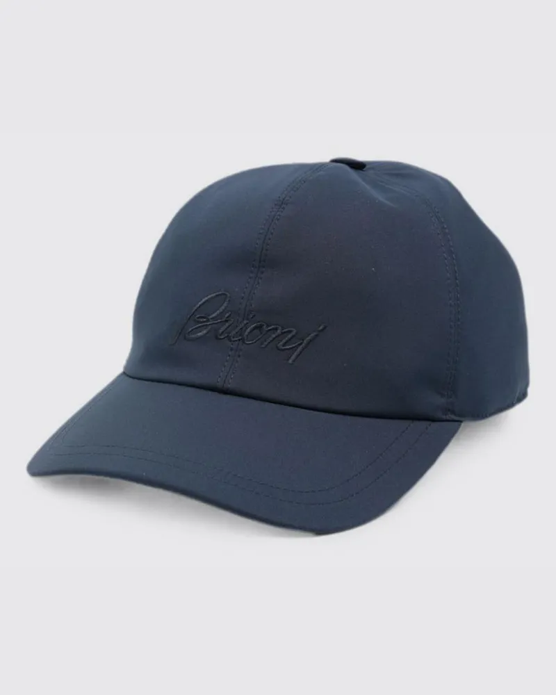 Brioni Polyester-Baseballkappe mit Ton-in-Ton gesticktem Logo Navy