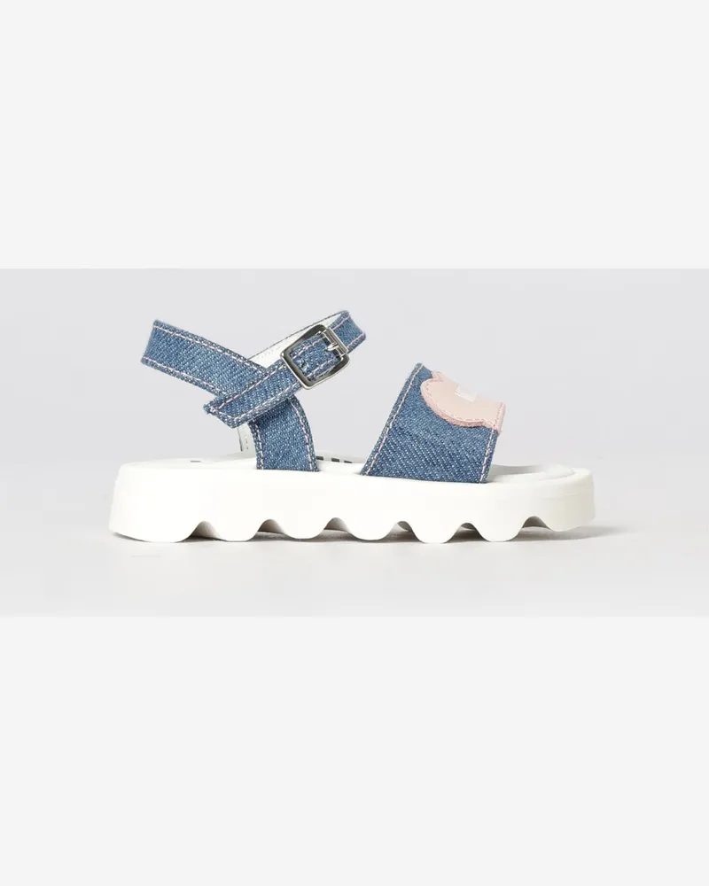 Moschino Denim- und Leder-Sandalen Denim