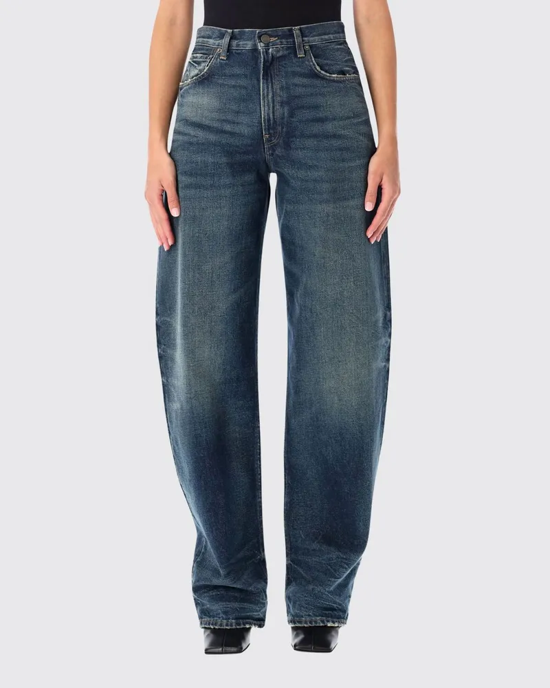 Haikure Bibi Baggy-Jeans aus Baumwolldenim mit mittlerer Leibhöhe und fünf Taschen Blau