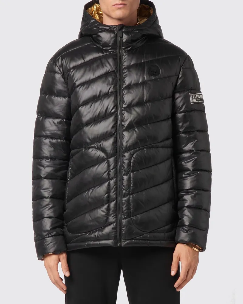 Philipp Plein Gesteppte und wattierte Nylon-Daunenjacke Schwarz