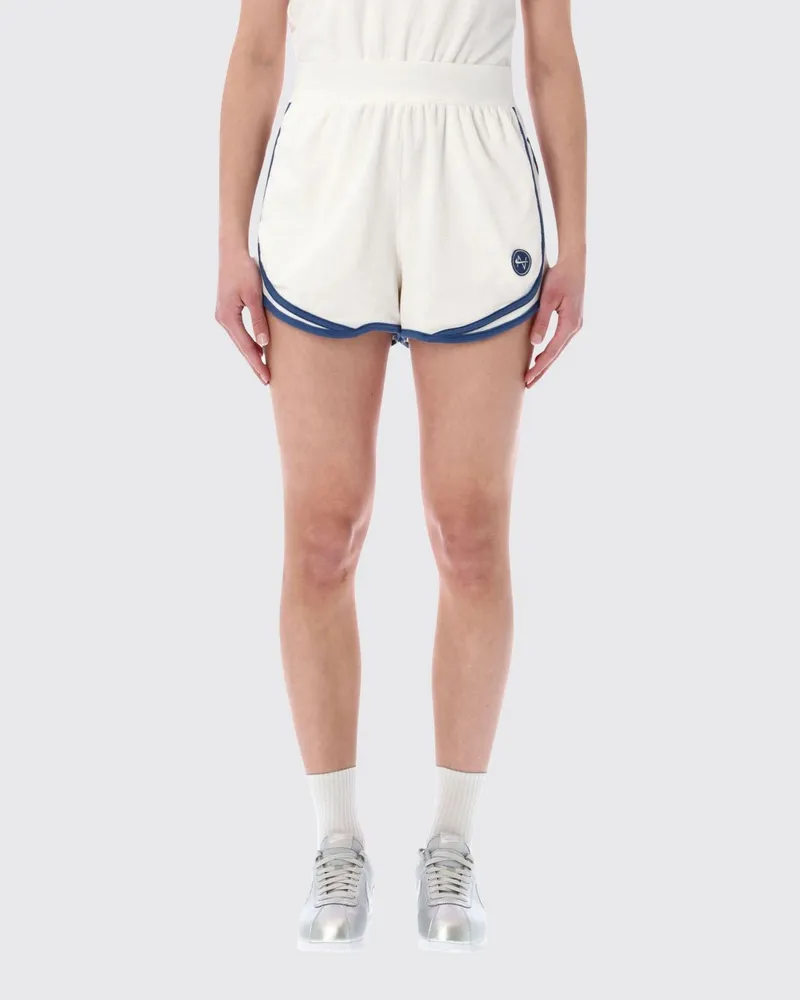 Nike Hoch taillierte Jogger-Shorts aus Baumwollmischung mit Kontrastlogo Weiß