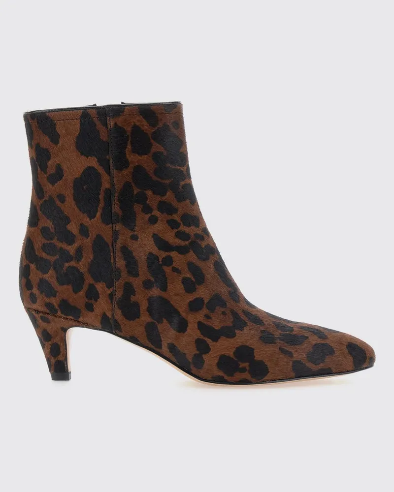 Twin-Set Stiefeletten in Ponyfell-Optik mit Animal-Print und Stiletto-Absatz Braun
