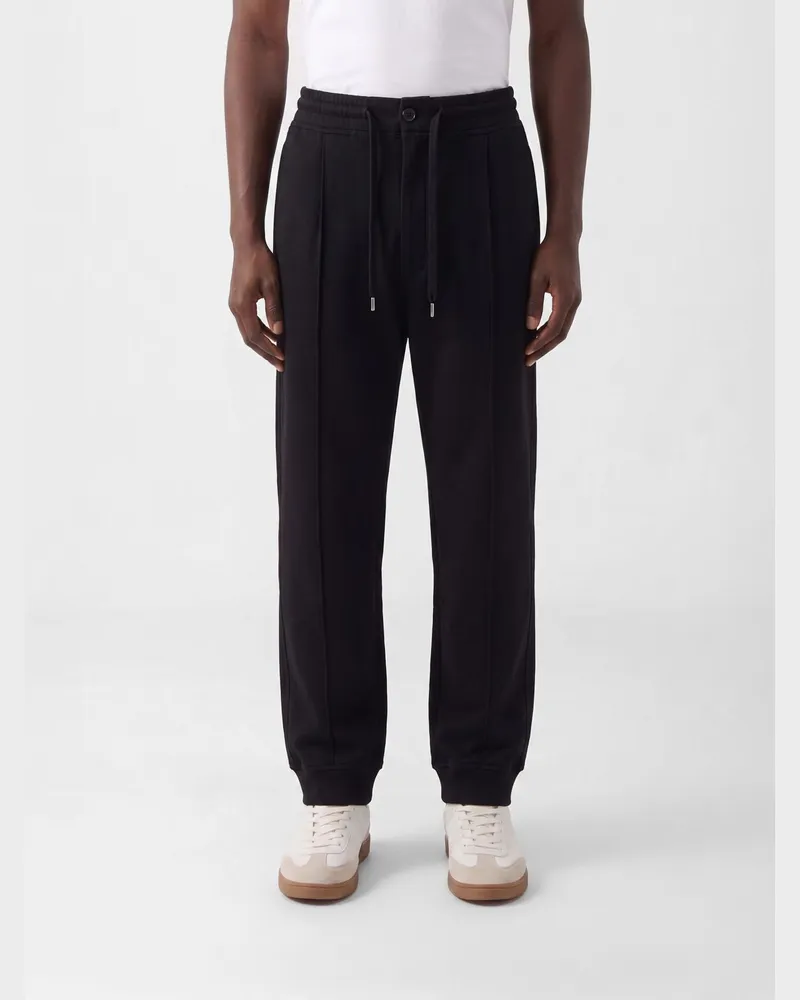 Brunello Cucinelli Baumwollmischgewebe-Hose mit Kordelzug Schwarz